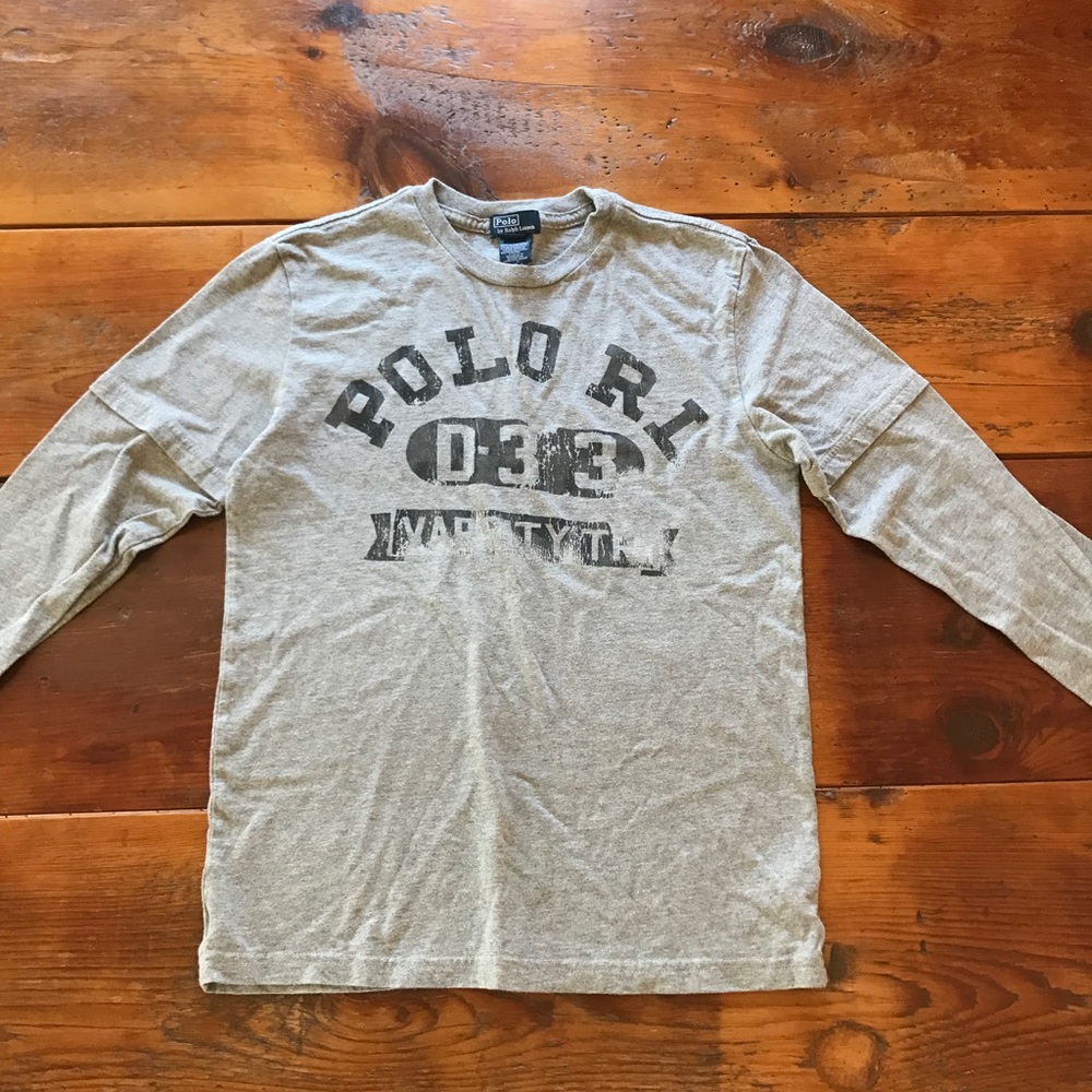 Polo RL distressed graphic long sleeve